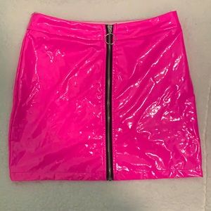 Neon pink skirt